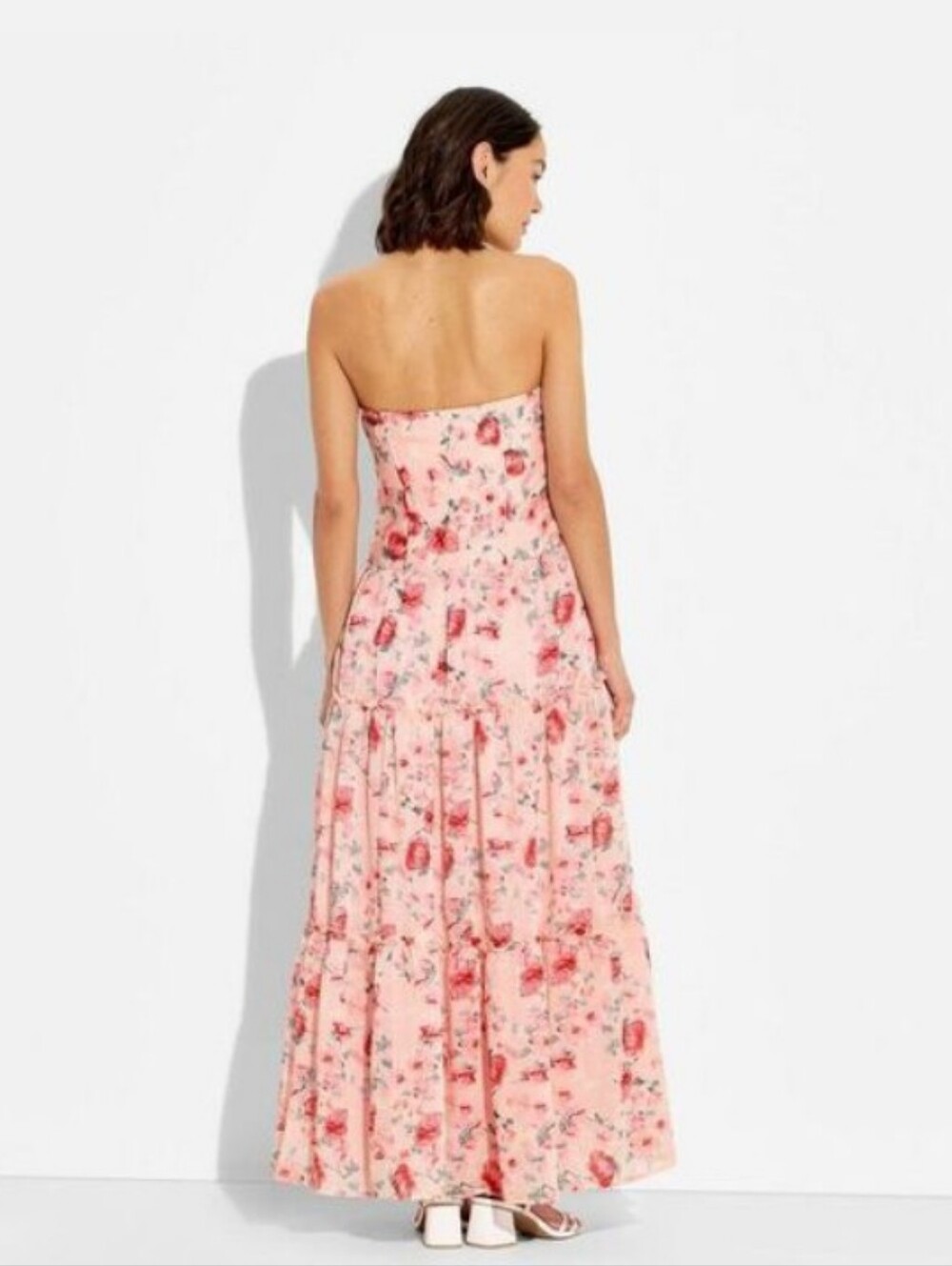 Wild Fable Strapless Pink Floral Maxi Dress Corset L - Picture 3 of 7